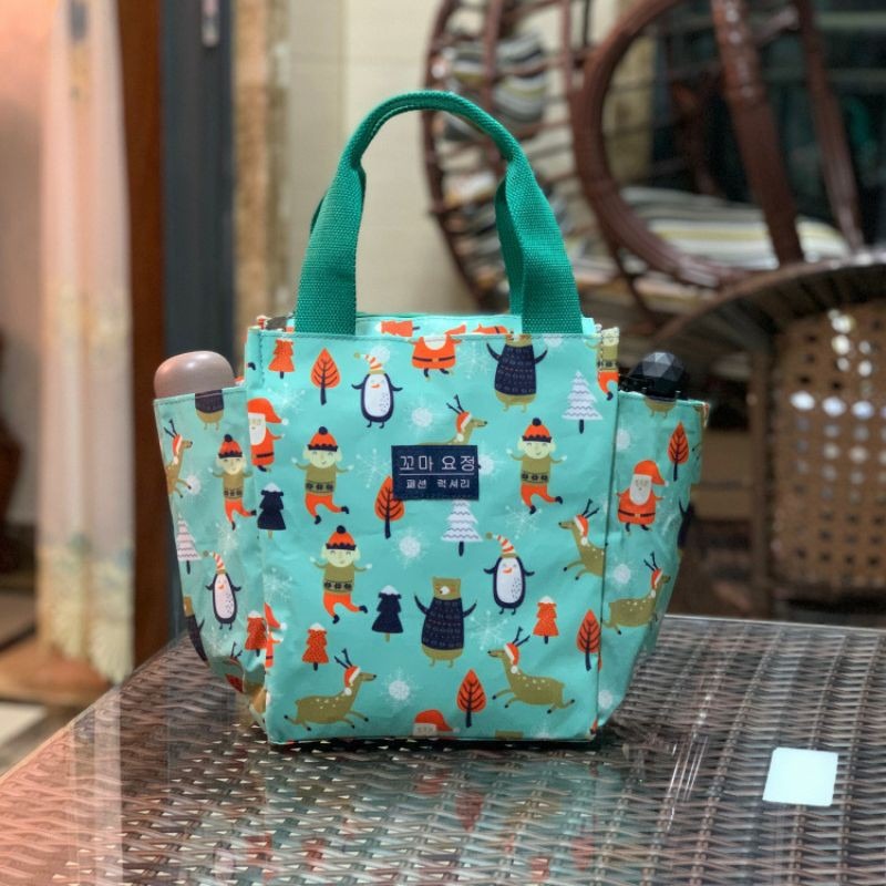 No.245 中號多功能超實用防水媽媽包保溫杯袋手提袋可愛印花便當袋購物袋午餐包餐具袋學生OL-規格圖9