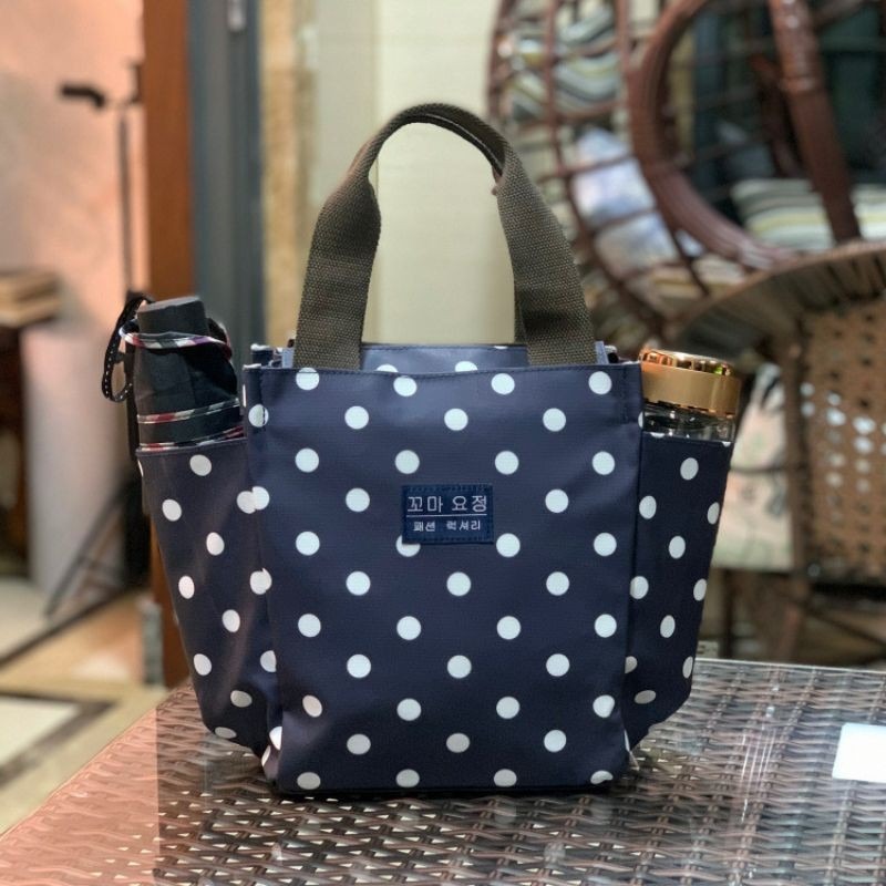 No.245 中號多功能超實用防水媽媽包保溫杯袋手提袋可愛印花便當袋購物袋午餐包餐具袋學生OL-規格圖9