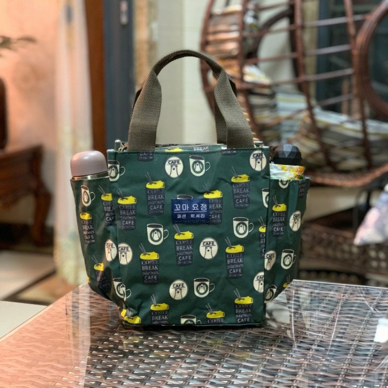 No.245 中號多功能超實用防水媽媽包保溫杯袋手提袋可愛印花便當袋購物袋午餐包餐具袋學生OL-規格圖9