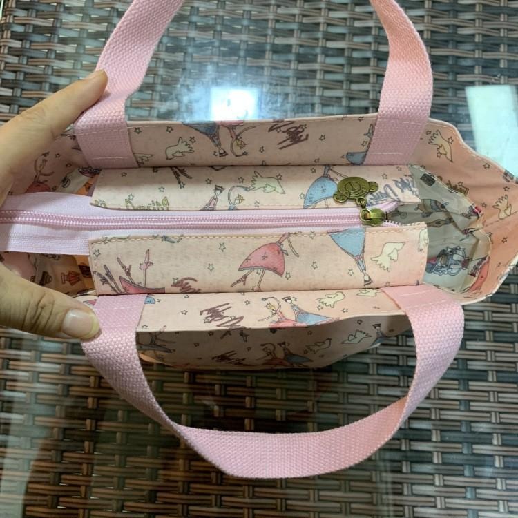 No.908 現貨+預購17色韓系學生便當袋防水提袋可愛印花媽媽包早餐袋購物小包包-細節圖6