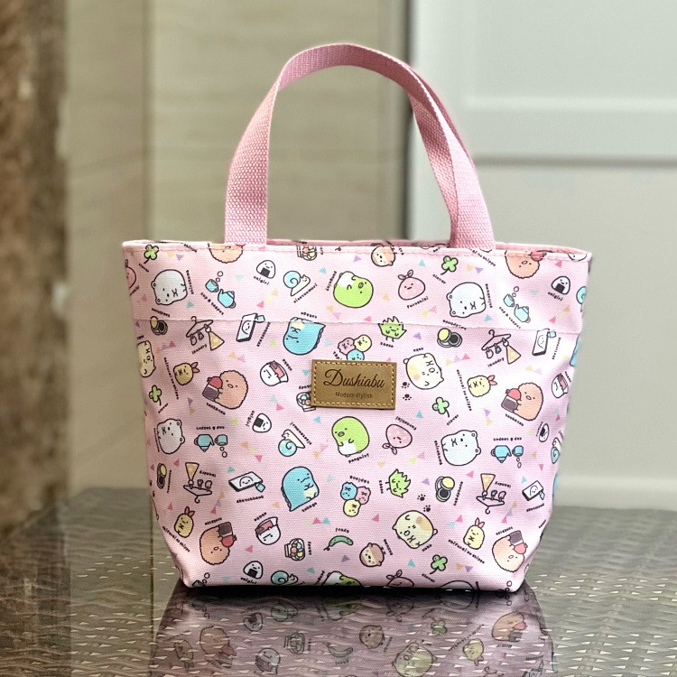 No.908 現貨+預購17色韓系學生便當袋防水提袋可愛印花媽媽包早餐袋購物小包包-規格圖9