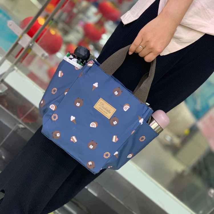 No.730 小號多功能防水手提袋媽媽包便當袋印花書袋補習袋學生OL午餐袋餐具袋外出小提袋購物袋野餐袋-規格圖9