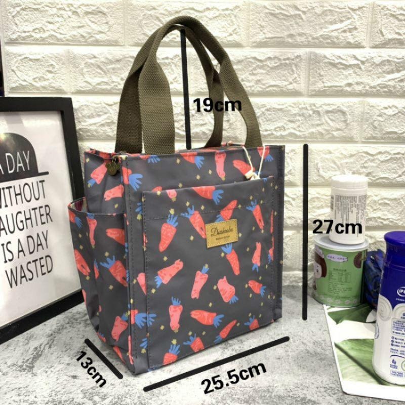 No.080 大號多功能防水手提袋媽媽包便當袋印花書袋補習袋學生OL午餐袋餐具袋外出小提袋直式小方包購物野餐-細節圖2