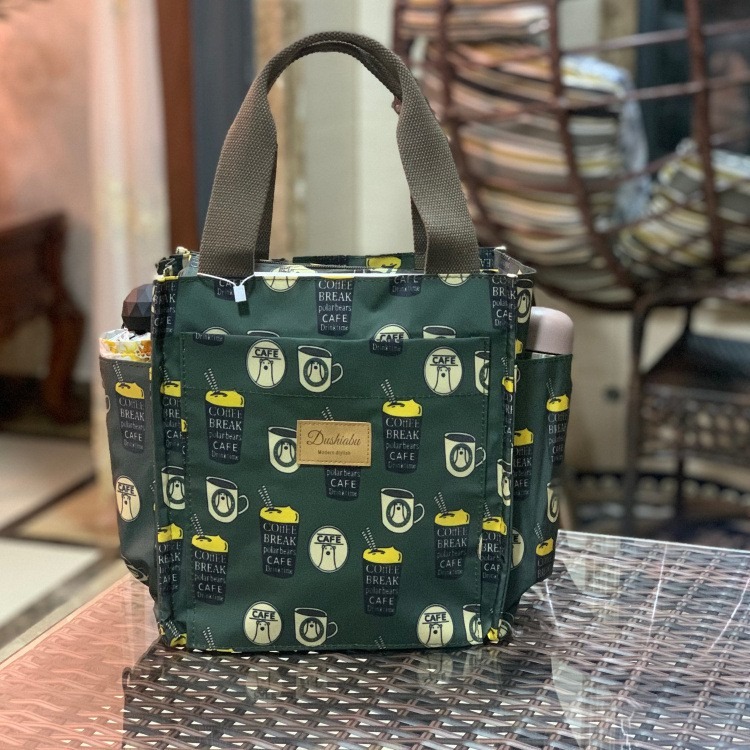 No.080 大號多功能防水手提袋媽媽包便當袋印花書袋補習袋學生OL午餐袋餐具袋外出小提袋直式小方包購物野餐-規格圖8