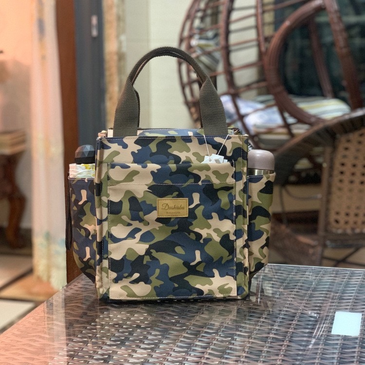 No.080 大號多功能防水手提袋媽媽包便當袋印花書袋補習袋學生OL午餐袋餐具袋外出小提袋直式小方包購物野餐-規格圖8