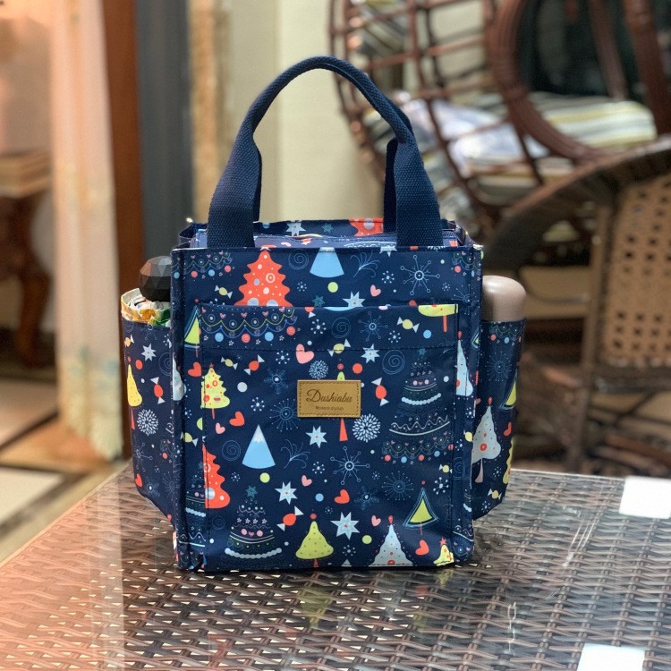 No.080 大號多功能防水手提袋媽媽包便當袋印花書袋補習袋學生OL午餐袋餐具袋外出小提袋直式小方包購物野餐-規格圖8