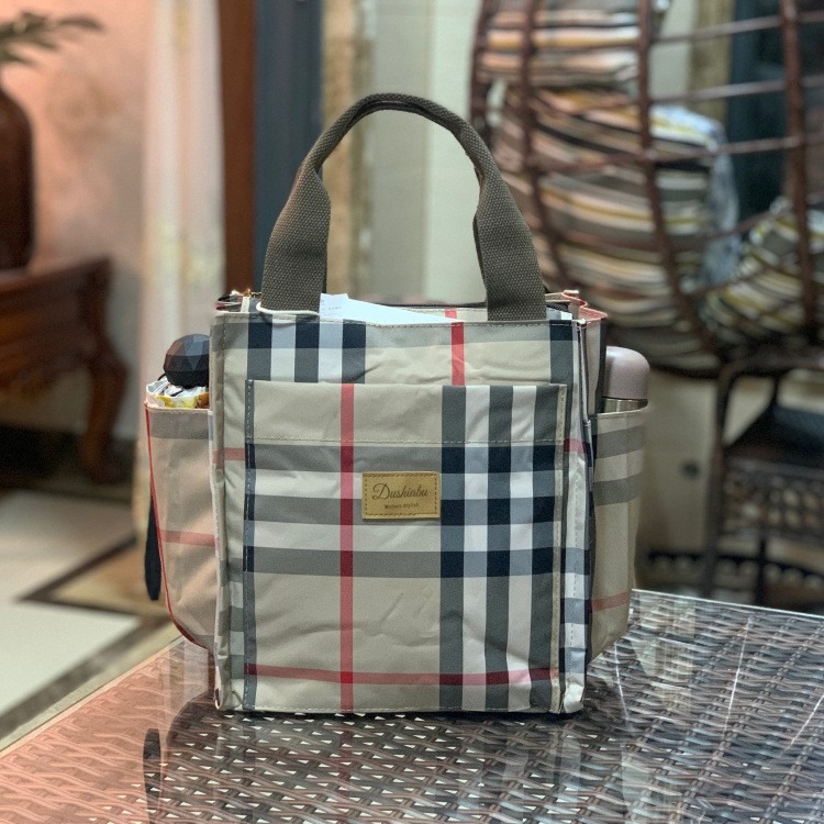 No.080 大號多功能防水手提袋媽媽包便當袋印花書袋補習袋學生OL午餐袋餐具袋外出小提袋直式小方包購物野餐-規格圖8