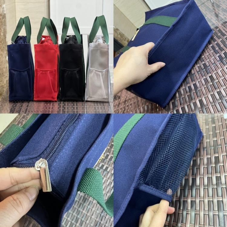 No.038大號簡約中性百搭素色帆布袋手提袋側口袋網袋A4雜誌袋家教補習包撞色提把復古文青風330219-細節圖4