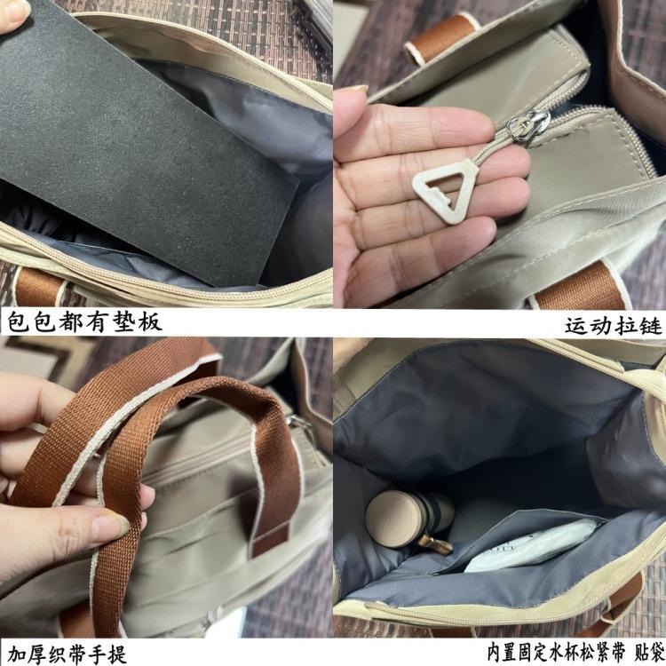 No.024 個性中性百搭素色撞色手提袋A4家教補習書袋餐袋購物包便當袋330219-細節圖5