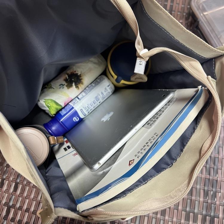 No.024 個性中性百搭素色撞色手提袋A4家教補習書袋餐袋購物包便當袋330219-細節圖6