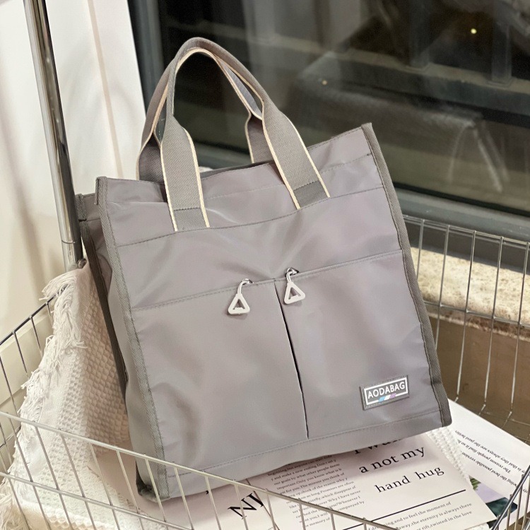 No.024 個性中性百搭素色撞色手提袋A4家教補習書袋餐袋購物包便當袋330219-規格圖9