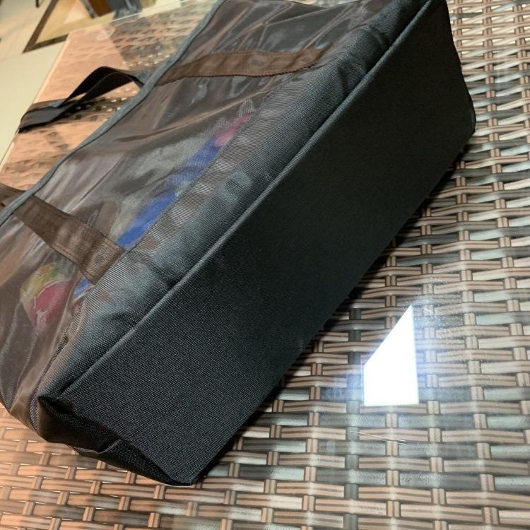 No.183 橫款A4黑色個性透視網紗手提袋單層購物袋補習袋可肩背側背包大提提袋299219-細節圖8