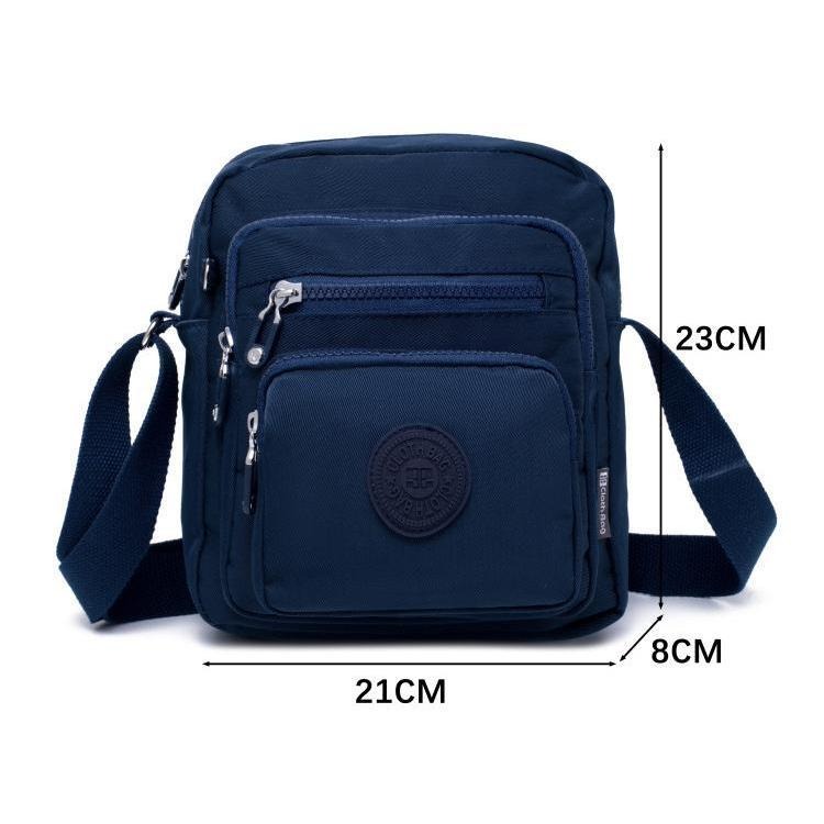 No.896 小號簡約百搭防水素色尼龍側背包斜背包小包包多隔層口袋429289-細節圖3