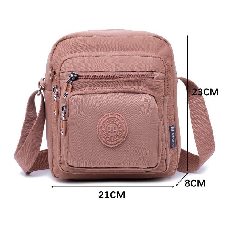 No.896 小號簡約百搭防水素色尼龍側背包斜背包小包包多隔層口袋429289-規格圖9