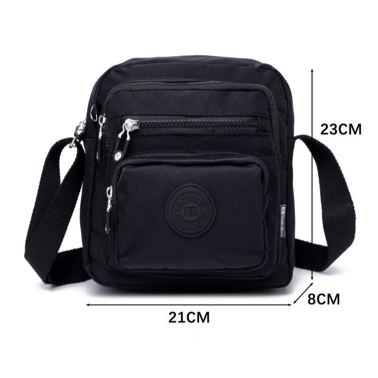 No.896 小號簡約百搭防水素色尼龍側背包斜背包小包包多隔層口袋429289-規格圖9