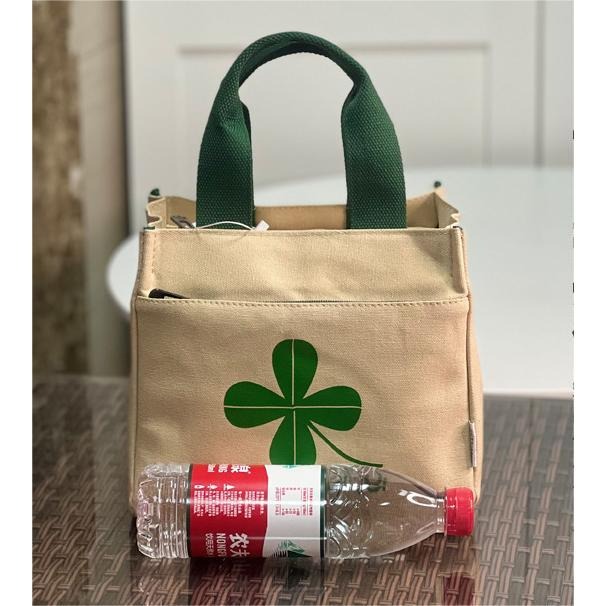No.510 加厚帆布袋小提袋幸運草印花小包包手提袋便當袋餐袋學習包購物收納袋339229-細節圖6