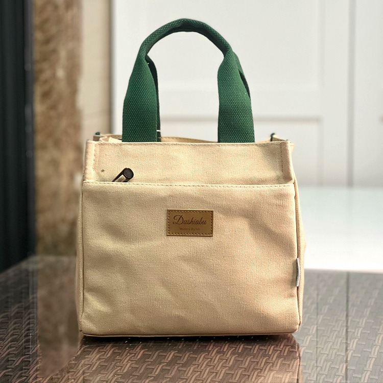 No.510 加厚帆布袋小提袋幸運草印花小包包手提袋便當袋餐袋學習包購物收納袋339229-規格圖9