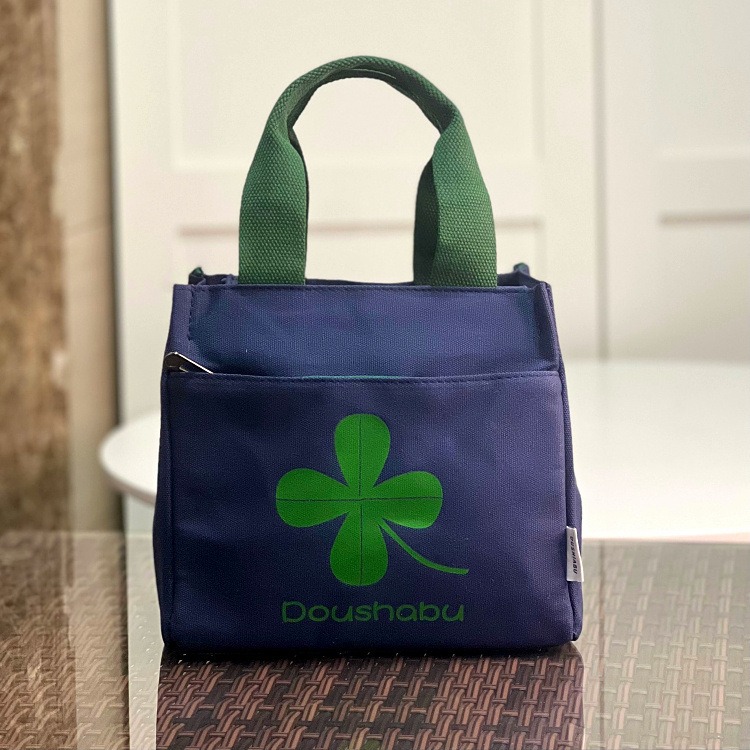 No.510 加厚帆布袋小提袋幸運草印花小包包手提袋便當袋餐袋學習包購物收納袋339229-規格圖9