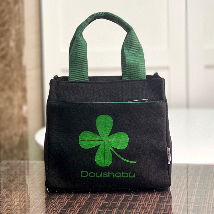 No.510 加厚帆布袋小提袋幸運草印花小包包手提袋便當袋餐袋學習包購物收納袋339229-規格圖9