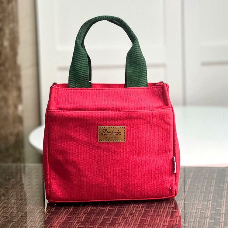 No.510 加厚帆布袋小提袋幸運草印花小包包手提袋便當袋餐袋學習包購物收納袋339229-規格圖9