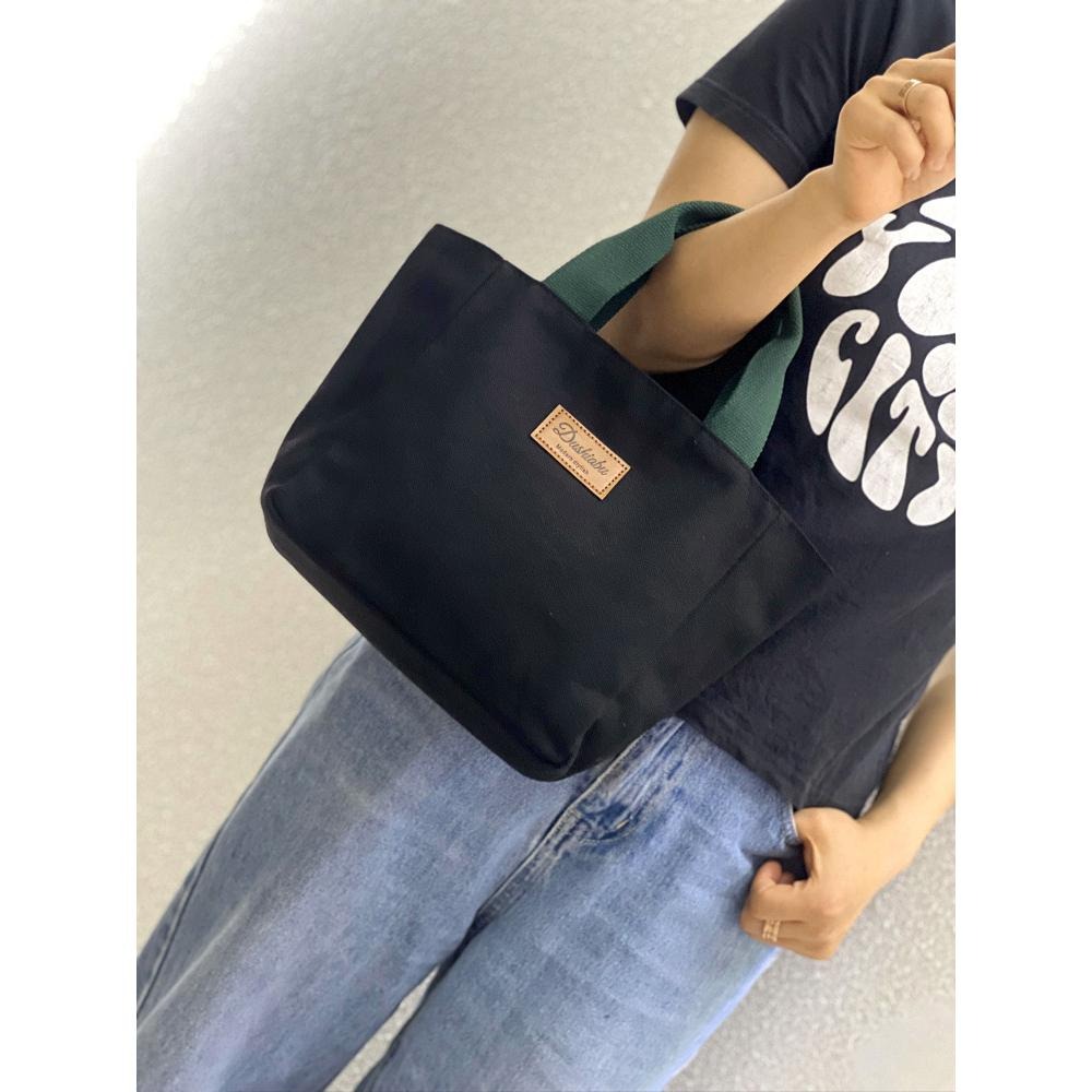 No.225 加厚素色帆布袋手提袋水餃包餐袋購物袋便當袋日系簡約229149-細節圖6