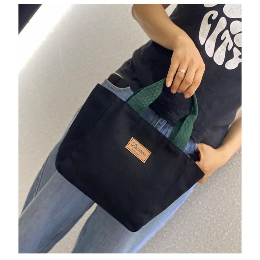 No.225 加厚素色帆布袋手提袋水餃包餐袋購物袋便當袋日系簡約229149-細節圖9