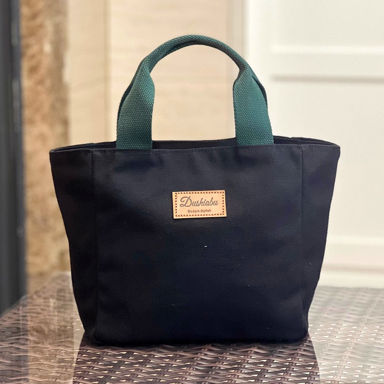 No.225 加厚素色帆布袋手提袋水餃包餐袋購物袋便當袋日系簡約229149-規格圖9