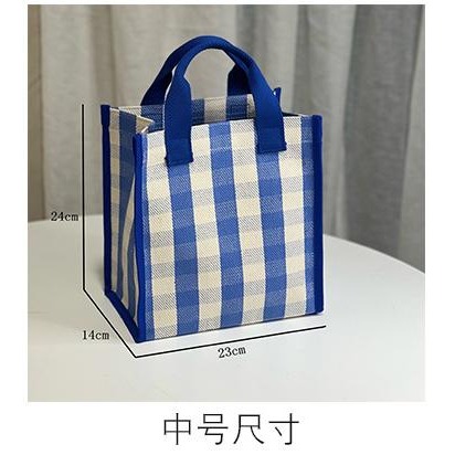 No.270/2 預購2色中號條紋格子手提袋購物袋餐袋便當袋內防水小提袋219139-細節圖8