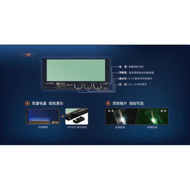 【桂花精選】🔥新開幕衝評價🔥110P自動變色鏡片 泰克曼鏡片 焊接面罩 電焊眼鏡 氬弧焊 變光屏-細節圖3