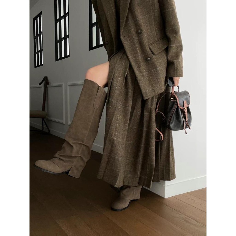 《HSS 韓國代購》正韓 🇰🇷 東大門 霧面斜筒長筒靴-細節圖4