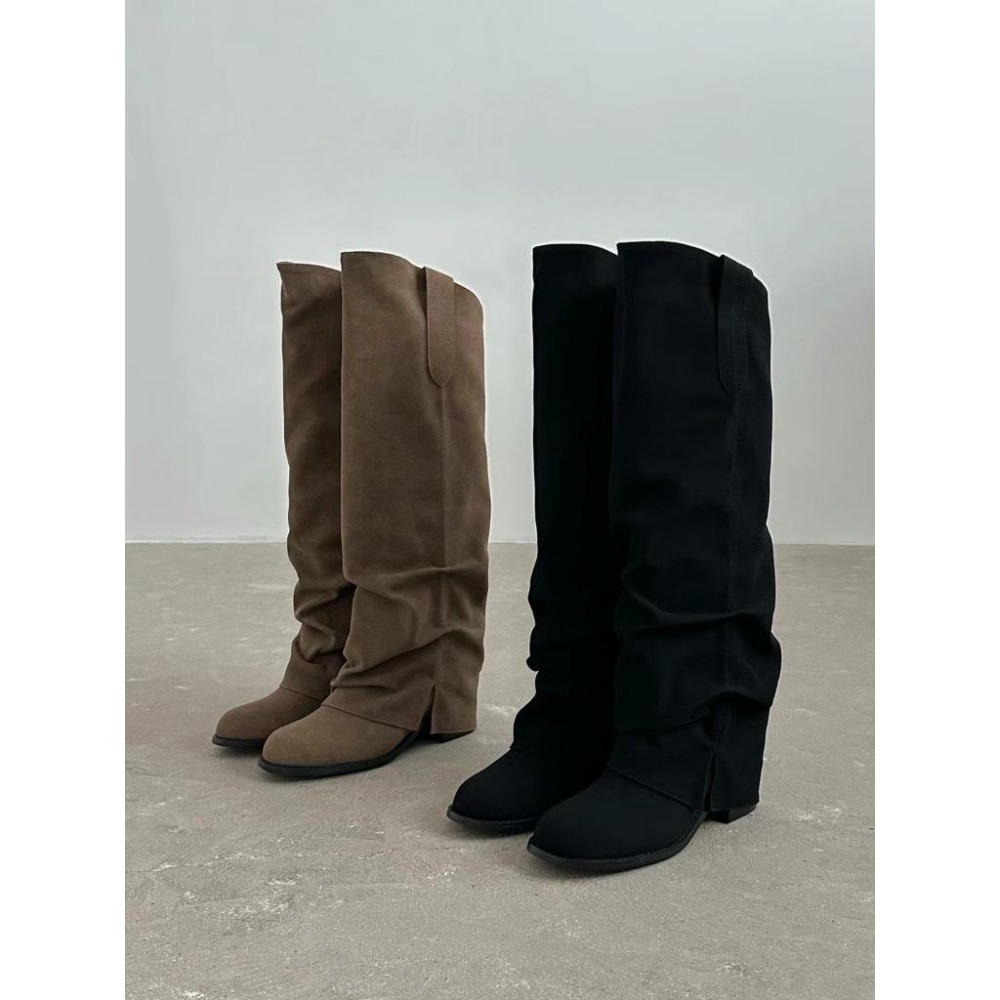 《HSS 韓國代購》正韓 🇰🇷 東大門 霧面斜筒長筒靴-細節圖9