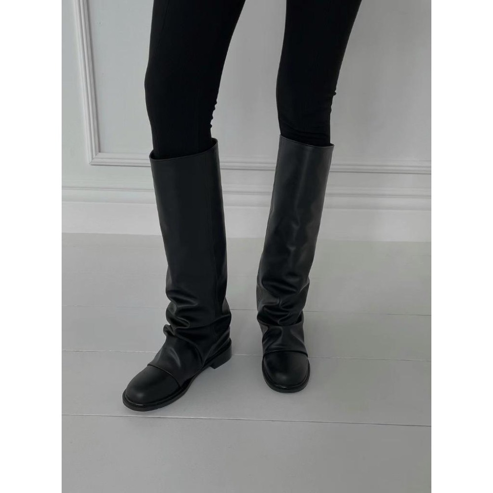 《HSS 韓國代購》正韓 🇰🇷 東大門 皮革長筒靴褲靴-細節圖2