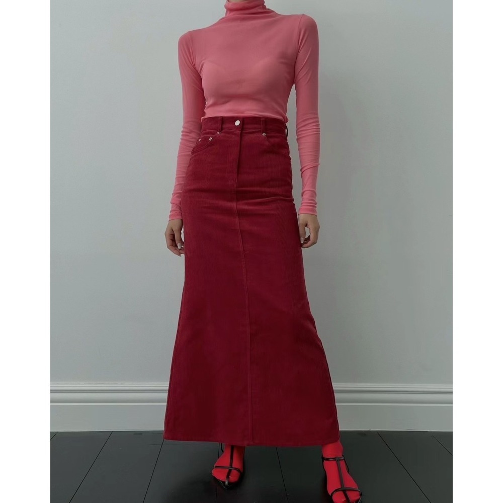 《HSS 韓國代購》正韓 🇰🇷 東大門 顯瘦極美燈芯絨魚尾裙-細節圖2