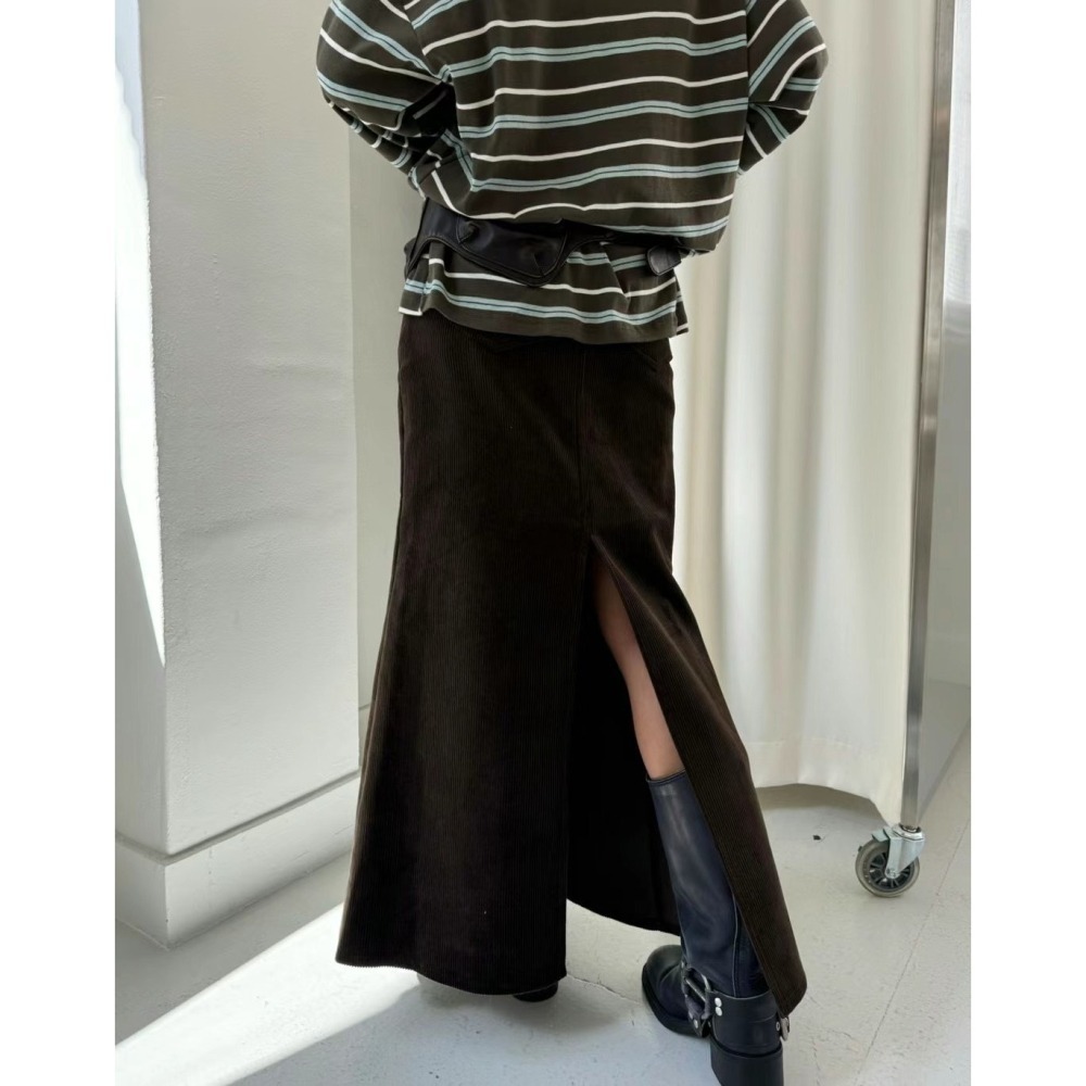 《HSS 韓國代購》正韓 🇰🇷 東大門 顯瘦極美燈芯絨魚尾裙-細節圖5