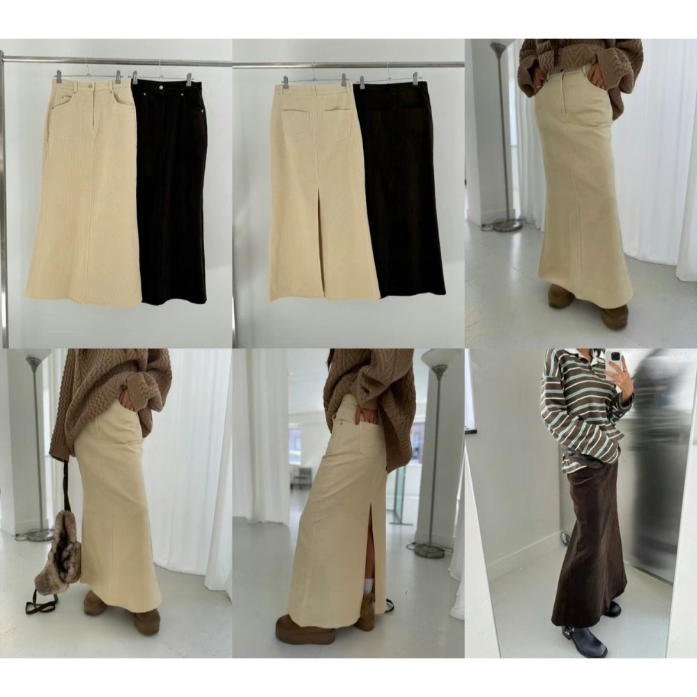 《HSS 韓國代購》正韓 🇰🇷 東大門 顯瘦極美燈芯絨魚尾裙-細節圖9