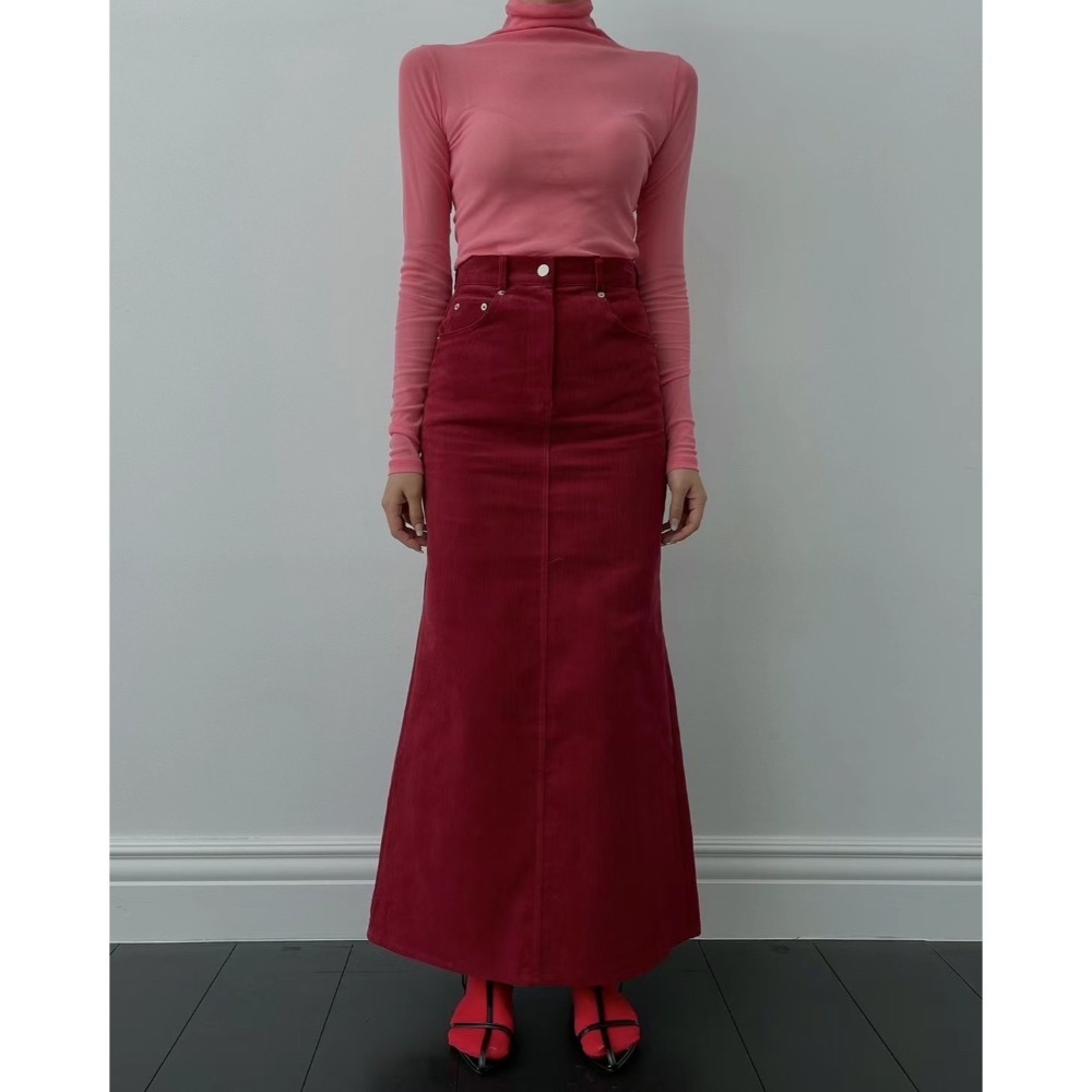 《HSS 韓國代購》正韓 🇰🇷 東大門 顯瘦極美燈芯絨魚尾裙-規格圖11