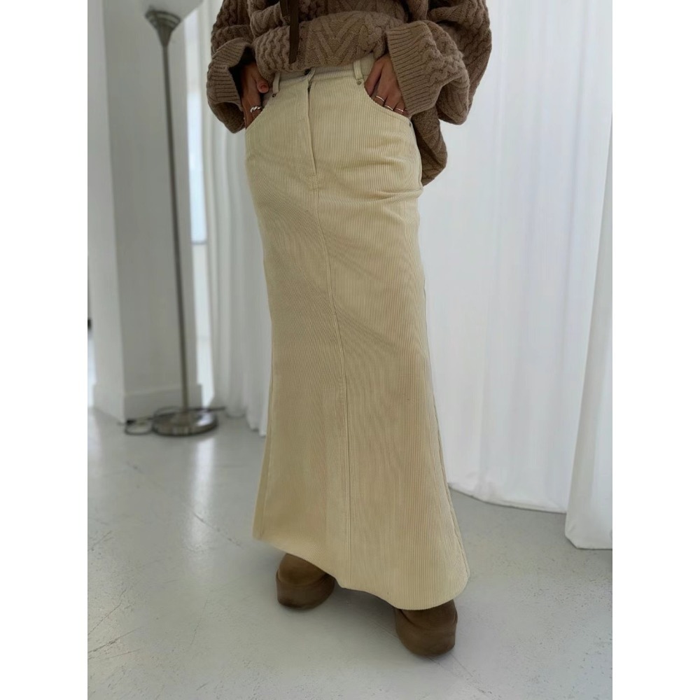 《HSS 韓國代購》正韓 🇰🇷 東大門 顯瘦極美燈芯絨魚尾裙-規格圖11