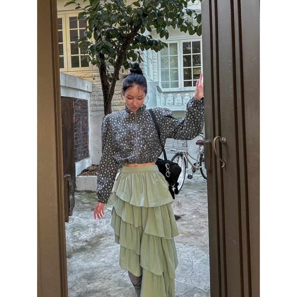 《HSS 韓國代購》正韓 🇰🇷 東大門 鬆緊腰不規則尼龍蛋糕裙-細節圖2