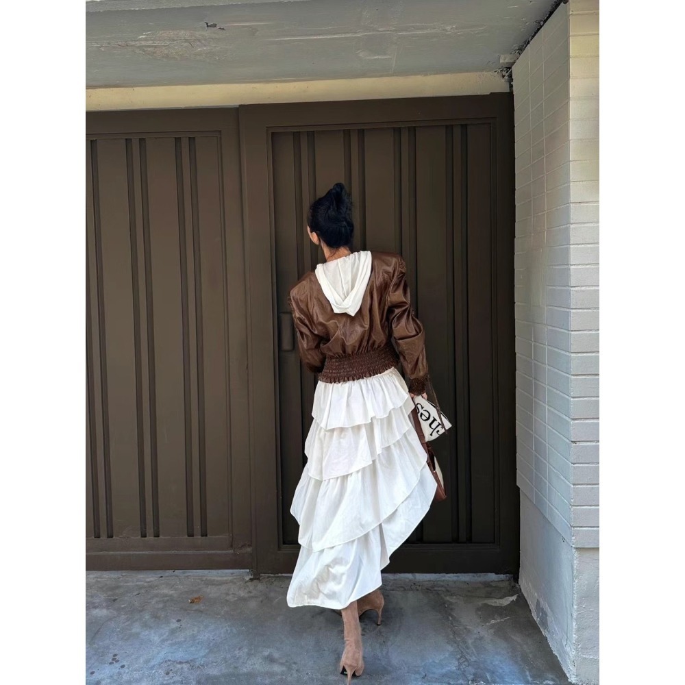 《HSS 韓國代購》正韓 🇰🇷 東大門 鬆緊腰不規則尼龍蛋糕裙-細節圖8