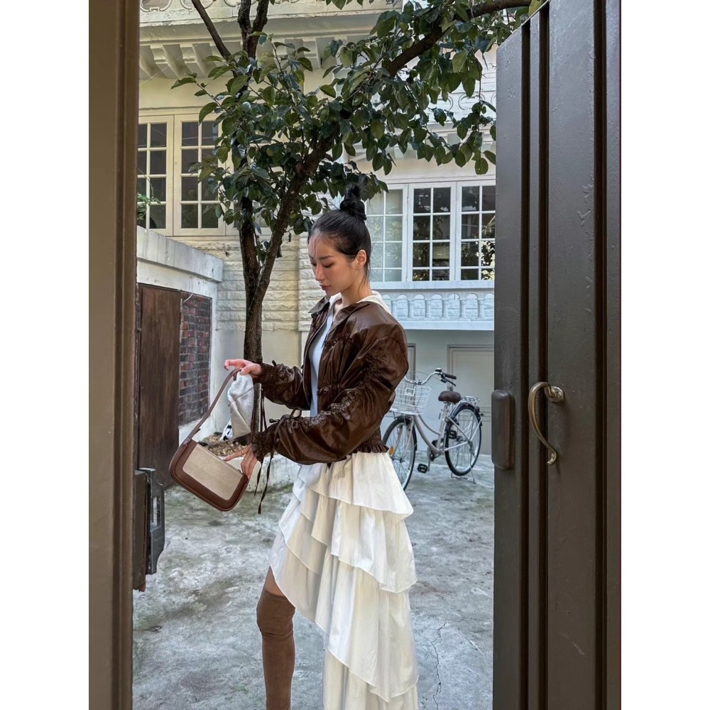 《HSS 韓國代購》正韓 🇰🇷 東大門 鬆緊腰不規則尼龍蛋糕裙-細節圖9