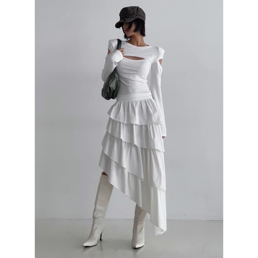 《HSS 韓國代購》正韓 🇰🇷 東大門 鬆緊腰不規則尼龍蛋糕裙-規格圖11