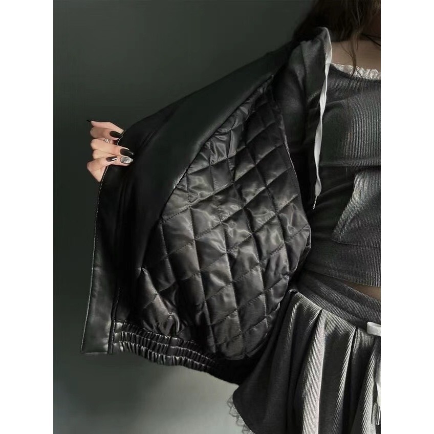 《HSS 韓國代購》正韓 🇰🇷 東大門 巴黎世家 拼色立領 皮革外套-細節圖6