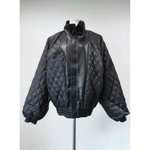 《HSS 韓國代購》正韓 🇰🇷 東大門 巴黎世家 拼色立領 皮革外套-細節圖11