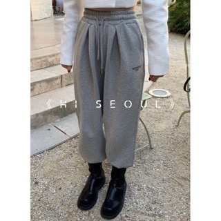 現貨在台《HSS韓國代購》正韓 🇰🇷 東大門 Revecite - 縮口抽繩鬆緊休閒褲棉褲-細節圖3