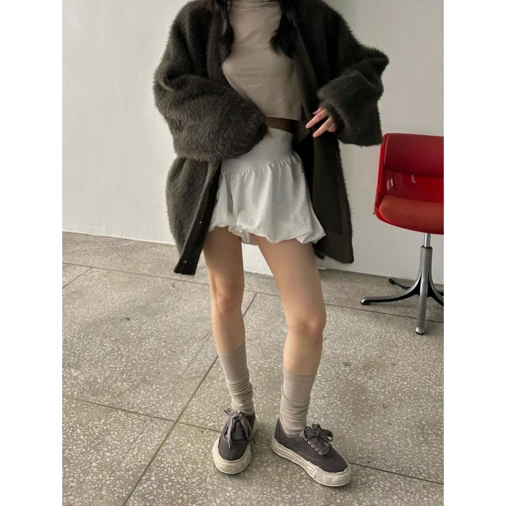 《HSS 韓國代購》正韓 🇰🇷 東大門 澎感蜜桃絨褲裙-細節圖2