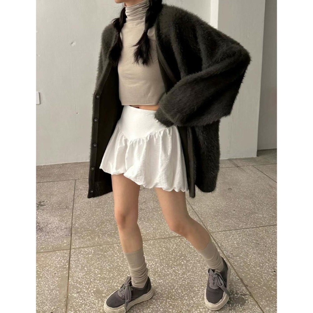 《HSS 韓國代購》正韓 🇰🇷 東大門 澎感蜜桃絨褲裙-細節圖3