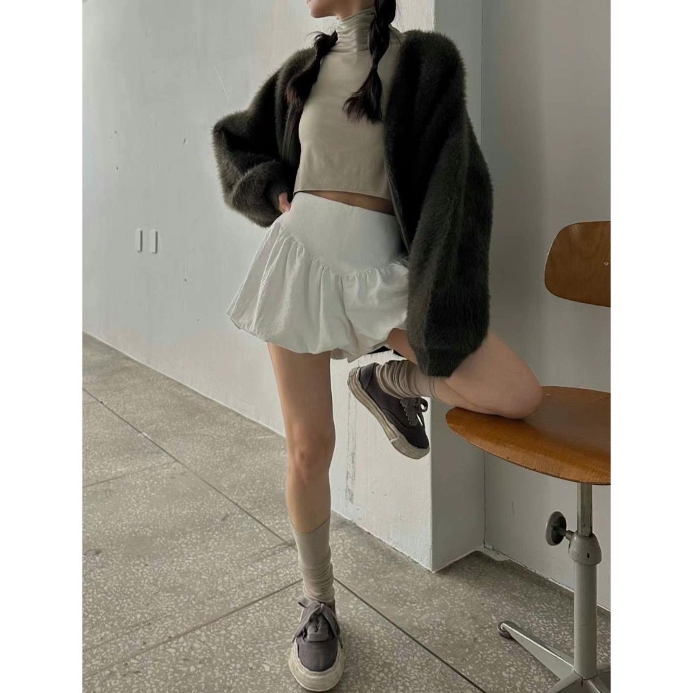 《HSS 韓國代購》正韓 🇰🇷 東大門 澎感蜜桃絨褲裙-規格圖11