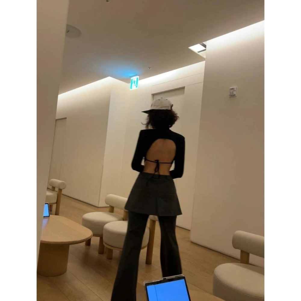 《HSS 韓國代購》正韓 🇰🇷 東大門 設計感長褲裙子-細節圖3