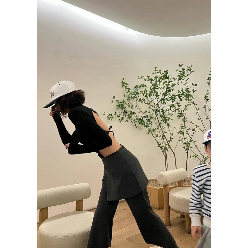 《HSS 韓國代購》正韓 🇰🇷 東大門 設計感長褲裙子-細節圖8