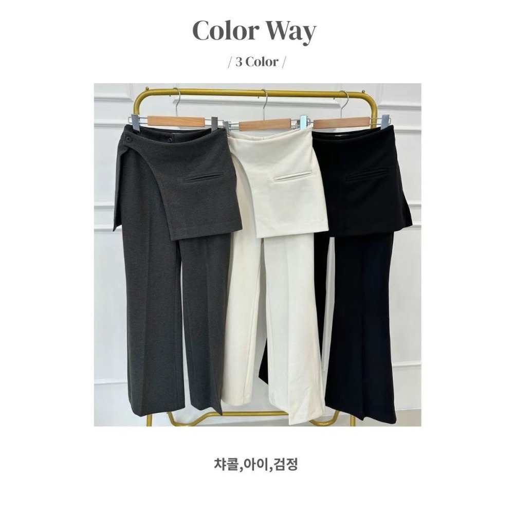 《HSS 韓國代購》正韓 🇰🇷 東大門 設計感長褲裙子-細節圖11